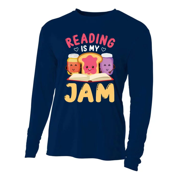 Reading Is My Jam Funny I Love To Read Books Gift Cooling Performance Long Sleeve Crew