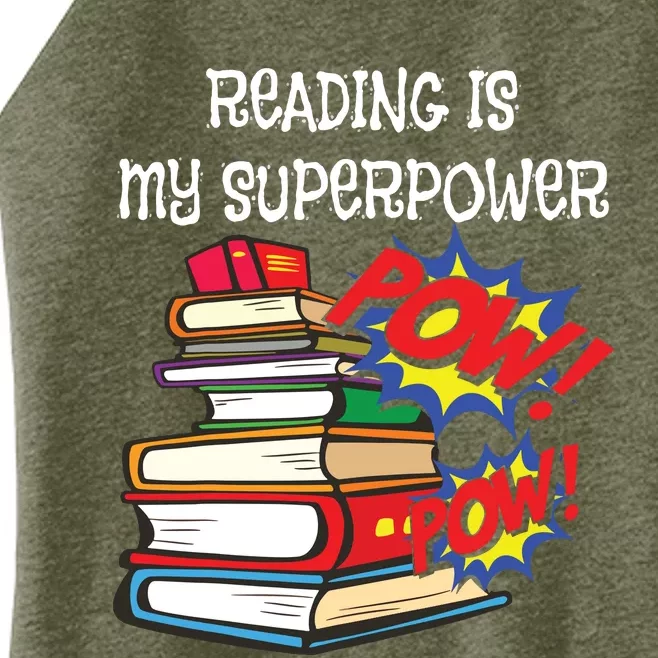 Reading Is My Super Power Superhero Best English Teacher Women’s Perfect Tri Rocker Tank