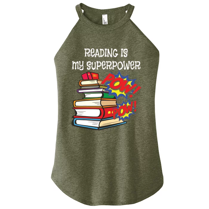 Reading Is My Super Power Superhero Best English Teacher Women’s Perfect Tri Rocker Tank