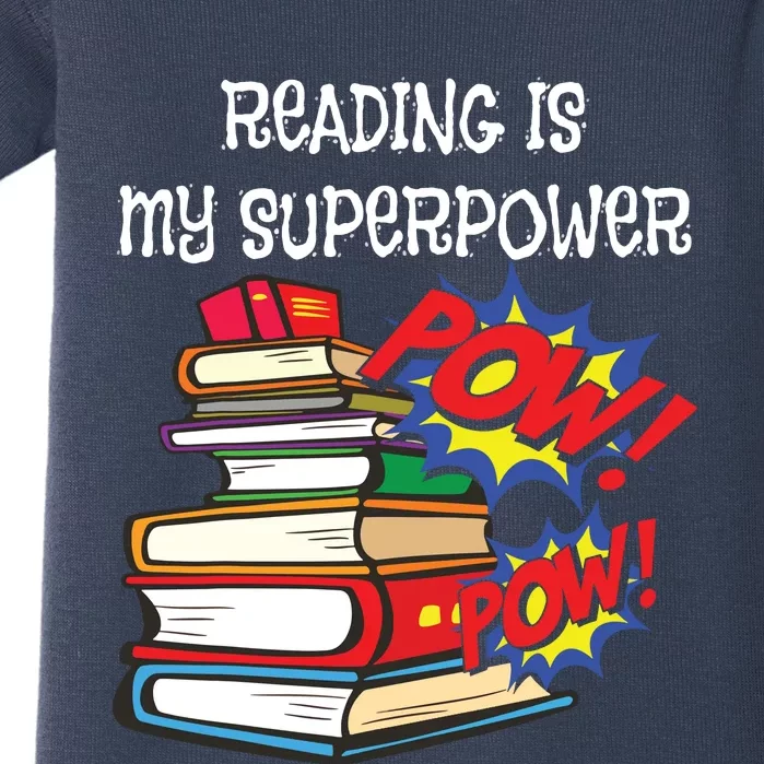 Reading Is My Super Power Superhero Best English Teacher Baby Bodysuit