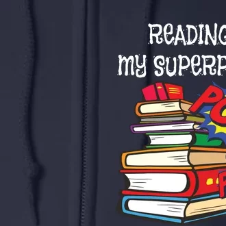 Reading Is My Super Power Superhero Best English Teacher Full Zip Hoodie