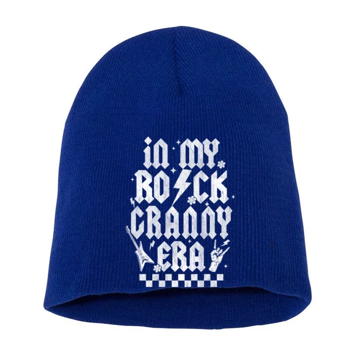 Retro In My Rock Granny Era Rock And Roll Music Guitar Gift Short Acrylic Beanie