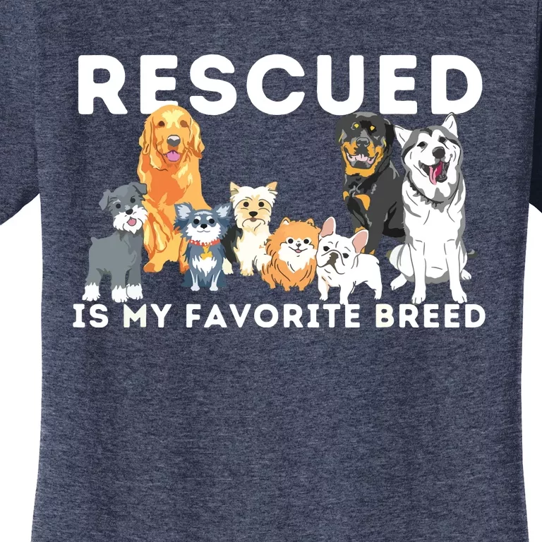 Rescued Is My Favorite Breed Animal Rescue Women's T-Shirt