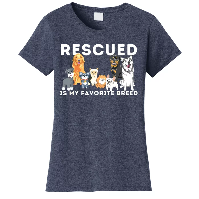 Rescued Is My Favorite Breed Animal Rescue Women's T-Shirt