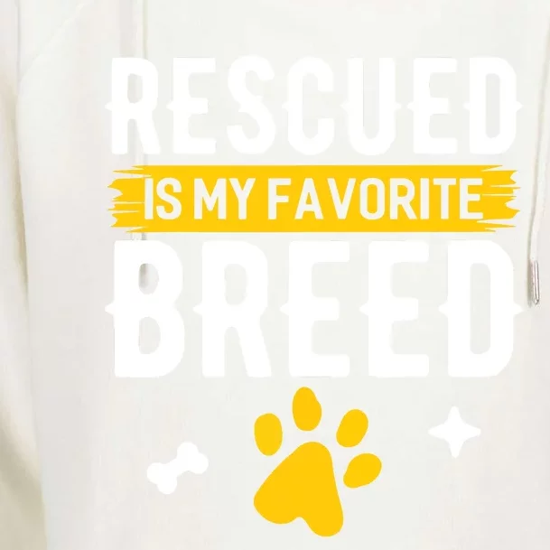 Rescued Is My Favorite Breed Funny Animal Rescue Foster Womens Funnel Neck Pullover Hood