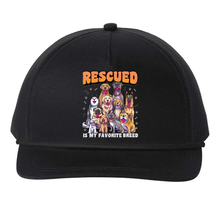 Rescued Is My Favorite Breed Shirts Animal Rescue Dog Rescue Snapback Five-Panel Rope Hat