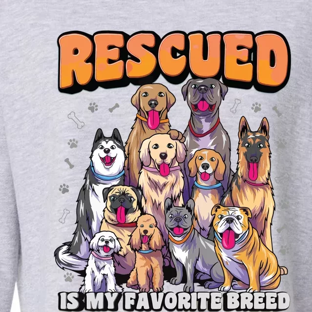 Rescued Is My Favorite Breed Shirts Animal Rescue Dog Rescue Cropped Pullover Crew