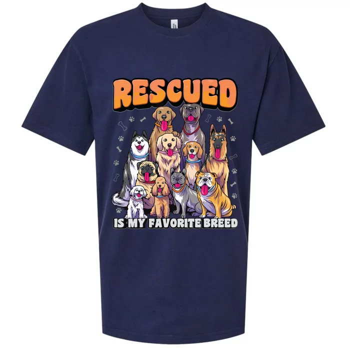 Rescued Is My Favorite Breed Shirts Animal Rescue Dog Rescue Sueded Cloud Jersey T-Shirt