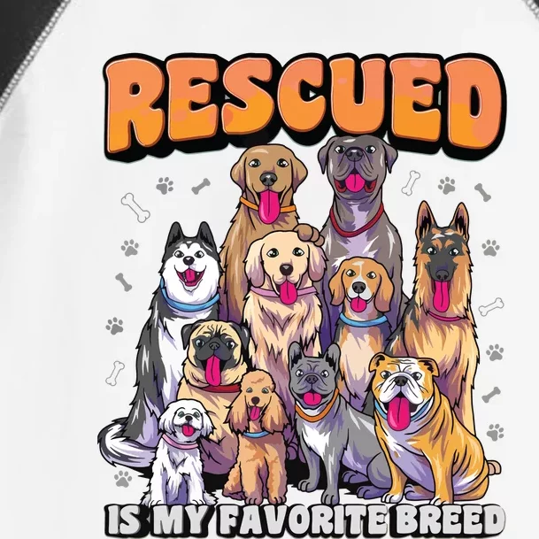 Rescued Is My Favorite Breed Shirts Animal Rescue Dog Rescue Toddler Fine Jersey T-Shirt