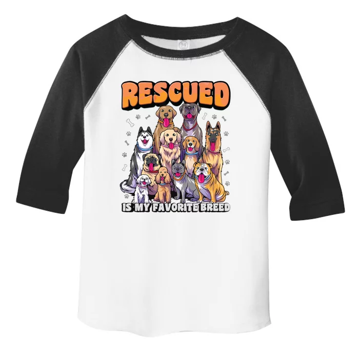 Rescued Is My Favorite Breed Shirts Animal Rescue Dog Rescue Toddler Fine Jersey T-Shirt