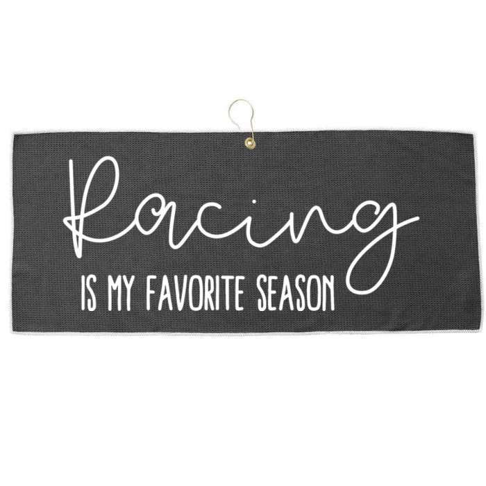 Racing Is My Favorite Season Large Microfiber Waffle Golf Towel