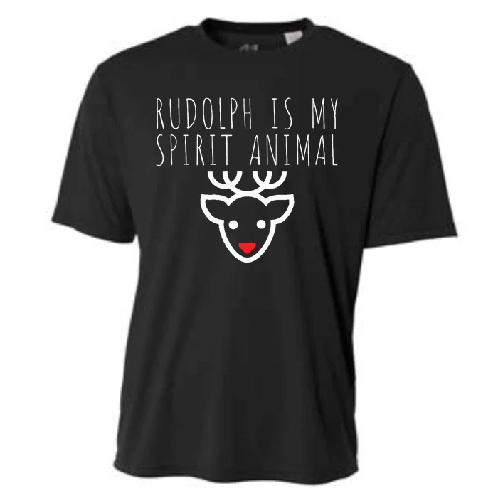 Rudolph Is My Spirit Animal Christmas Eve Cooling Performance Crew T-Shirt