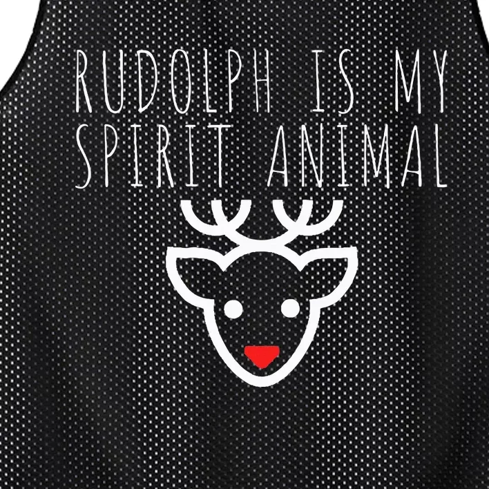 Rudolph Is My Spirit Animal Christmas Eve Mesh Reversible Basketball Jersey Tank