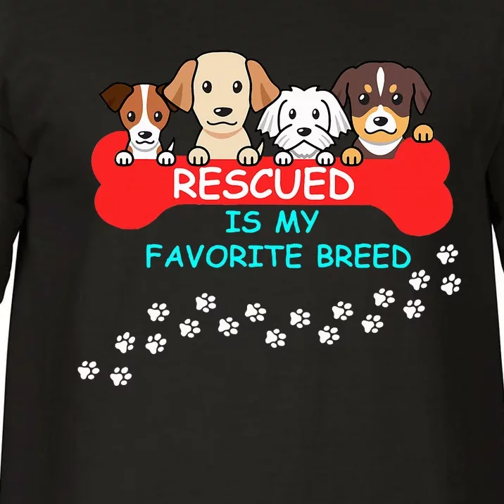 Rescued Is My Favorite Breed Dog Lover Gift Comfort Colors T-Shirt