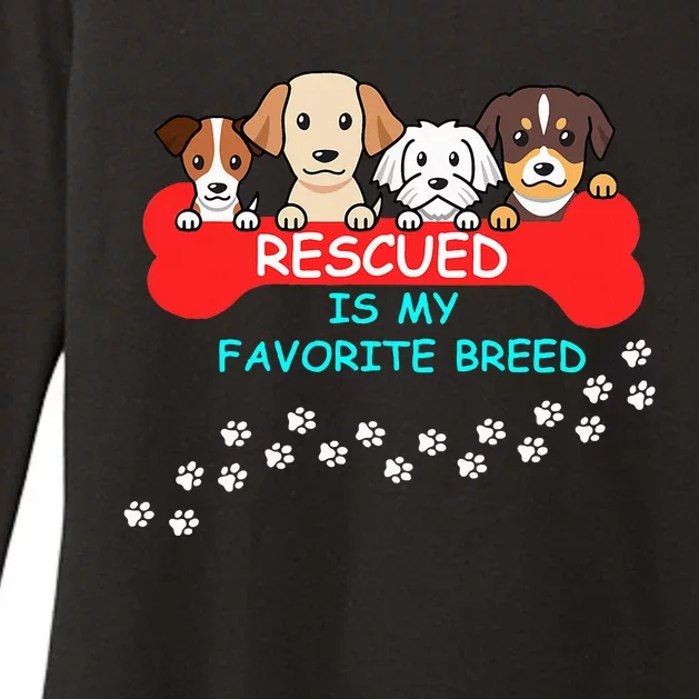 Rescued Is My Favorite Breed Dog Lover Gift Womens CVC Long Sleeve Shirt