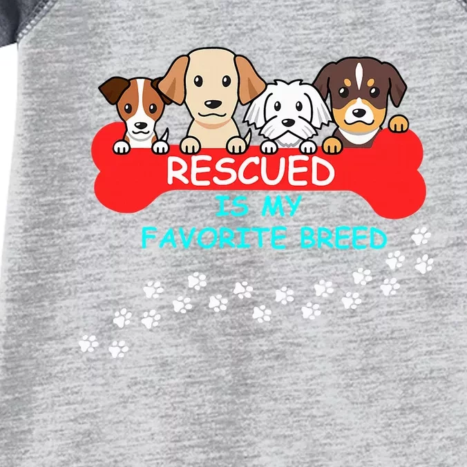 Rescued Is My Favorite Breed Dog Lover Gift Infant Baby Jersey Bodysuit