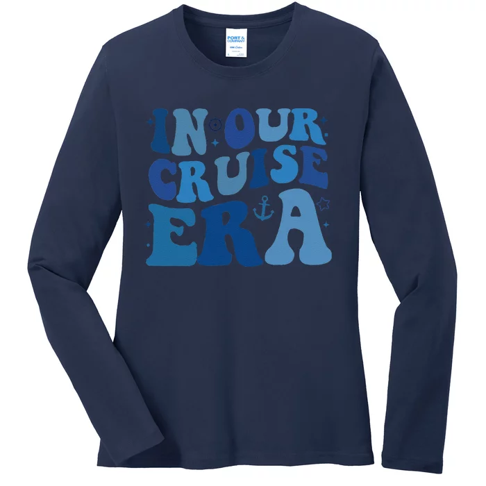 Retro In My Cruise Era Family Cruise Vacation Group Matching Ladies Long Sleeve Shirt