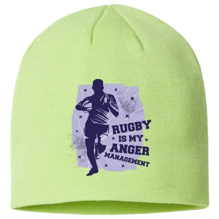 Rugby Is My Anger Management 8 1/2in Sustainable Knit Beanie