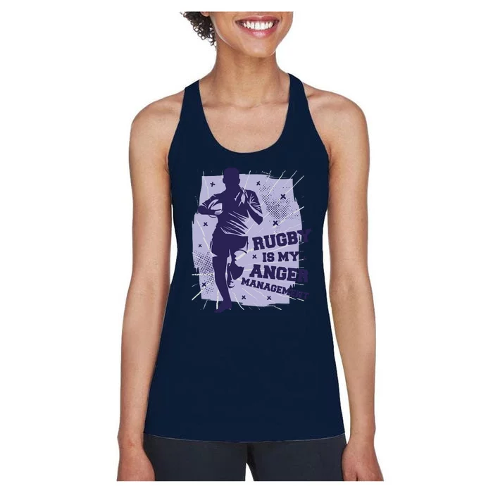 Rugby Is My Anger Management Women's Racerback Tank