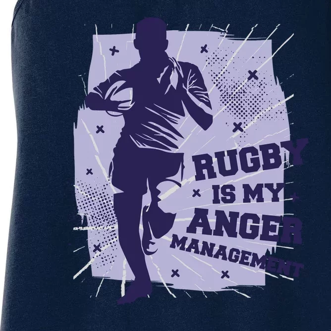 Rugby Is My Anger Management Women's Racerback Tank