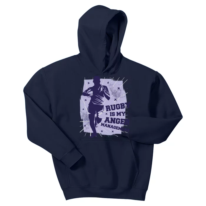 Rugby Is My Anger Management Kids Hoodie