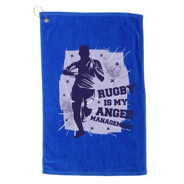 Rugby Is My Anger Management Platinum Collection Golf Towel