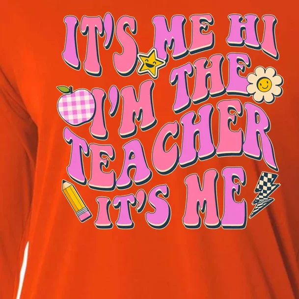 Retro Its Me Hi Im The Teacher Its Me Cooling Performance Long Sleeve Crew