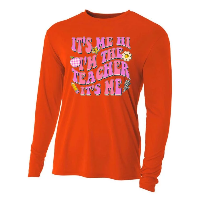 Retro Its Me Hi Im The Teacher Its Me Cooling Performance Long Sleeve Crew