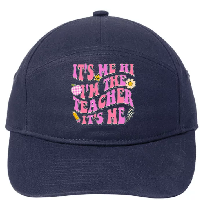 Retro Its Me Hi Im The Teacher Its Me 7-Panel Snapback Hat