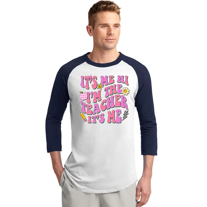 Retro Its Me Hi Im The Teacher Its Me Baseball Sleeve Shirt