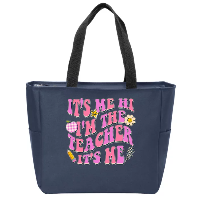 Retro Its Me Hi Im The Teacher Its Me Zip Tote Bag