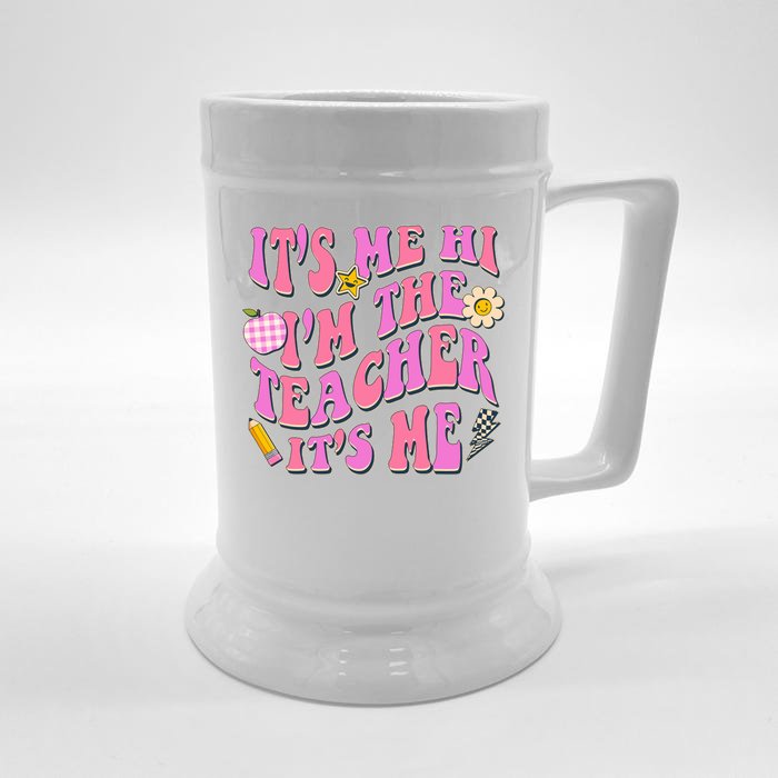 Retro Its Me Hi Im The Teacher Its Me Front & Back Beer Stein