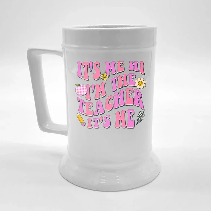 Retro Its Me Hi Im The Teacher Its Me Front & Back Beer Stein