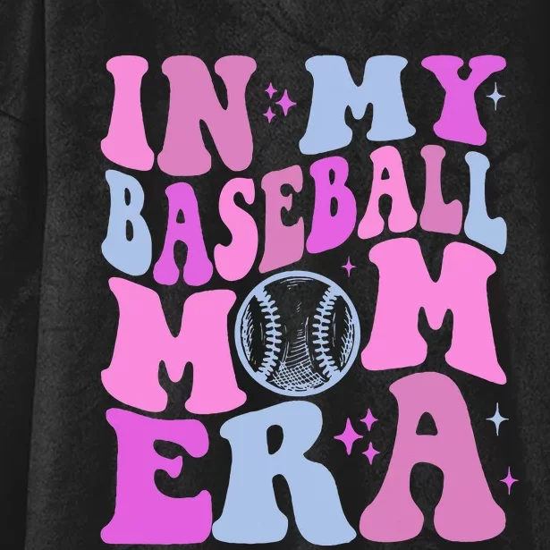 Retro In My Baseball Mom Era Funny Game Day Baseball Lover Hooded Wearable Blanket