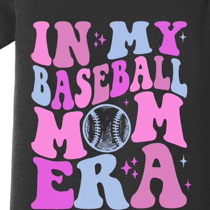 Retro In My Baseball Mom Era Funny Game Day Baseball Lover Baby Bodysuit