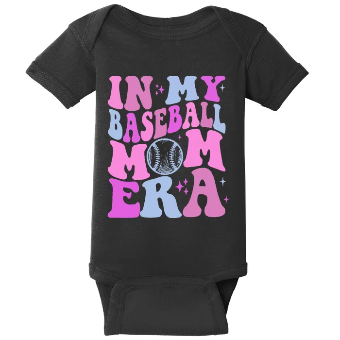 Retro In My Baseball Mom Era Funny Game Day Baseball Lover Baby Bodysuit