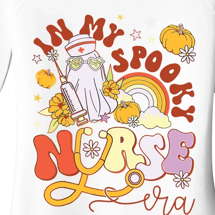 Retro In My Spooky Nurse Era Nicu Halloween Ghost Pumpkin Women's Perfect Tri Tunic Long Sleeve Shirt