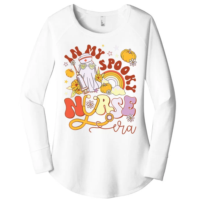 Retro In My Spooky Nurse Era Nicu Halloween Ghost Pumpkin Women's Perfect Tri Tunic Long Sleeve Shirt