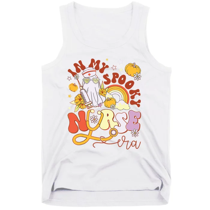 Retro In My Spooky Nurse Era Nicu Halloween Ghost Pumpkin Tank Top