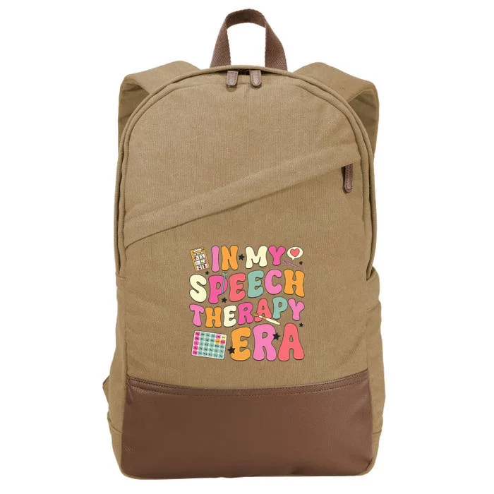 Retro In My Speech Therapy Era SLP AAC SLPA Cotton Canvas Backpack