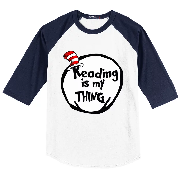 Reading Is My Thing Funny Bookworm Reading Lover Gift Baseball Sleeve Shirt