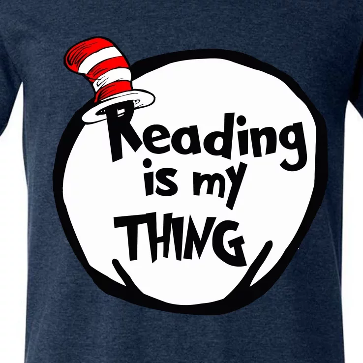 Reading Is My Thing Funny Bookworm Reading Lover Gift V-Neck T-Shirt