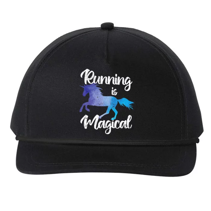 Running Is Magical Unicorn Funny Jogging Horse Riding Runner Snapback Five-Panel Rope Hat