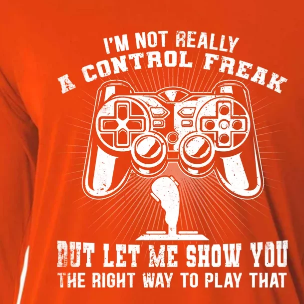 Retro I'm Not Really A Control Freak Video Game Player Gamer Funny Gift Cooling Performance Long Sleeve Crew