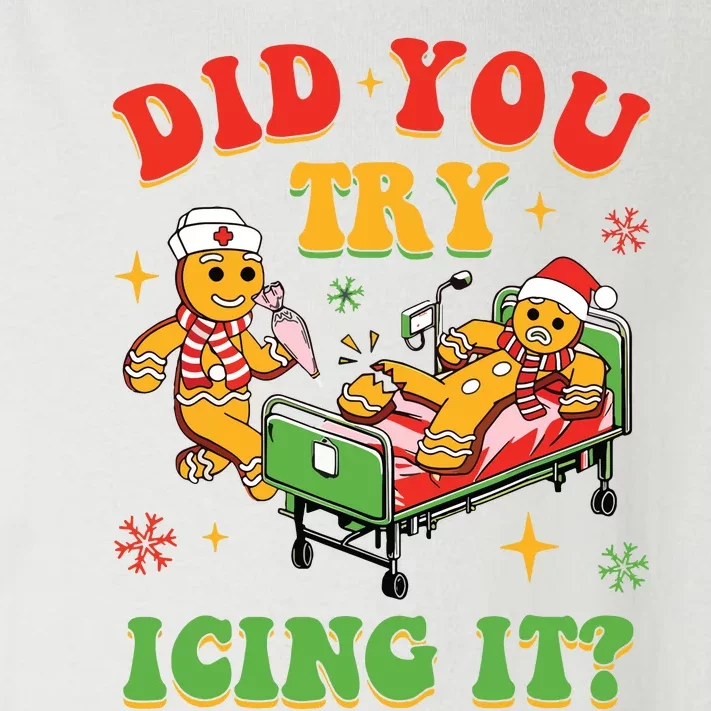 Retro Icu Nurse Christmas Gingerbread Did You Try Icing It Toddler Long Sleeve Shirt