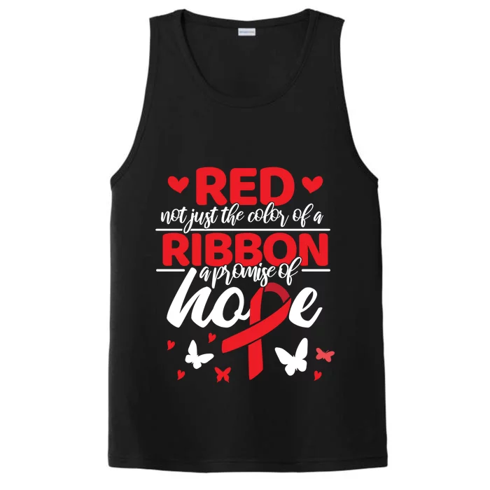 Red Is Not Just The Color Of A Ribbon Heart Disease Funny Gift Performance Tank