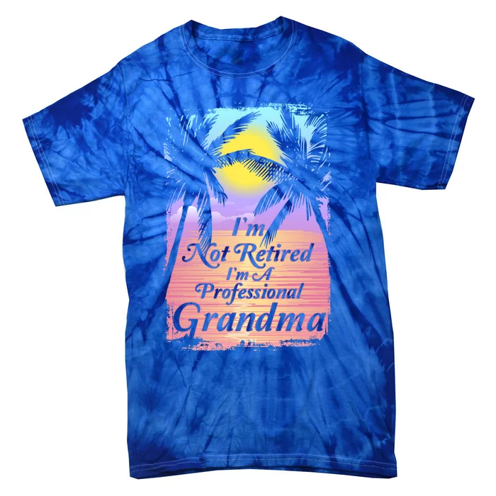 Retiret I´m Not Retired I´m A Professional Grandma Cool Gift Tie-Dye T-Shirt