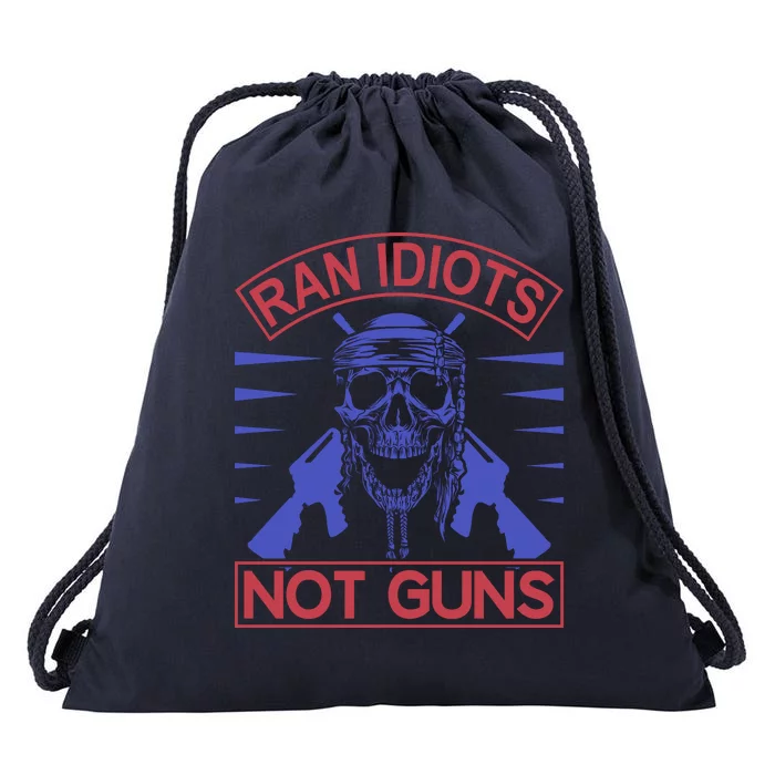 Rain Idiots Not Guns Drawstring Bag