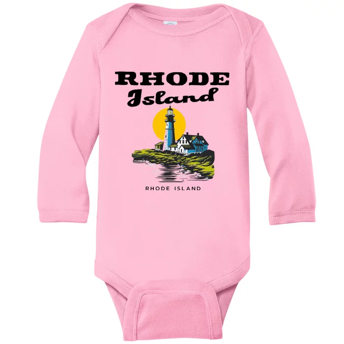 Rhode Island New England Baby Long Sleeve Bodysuit