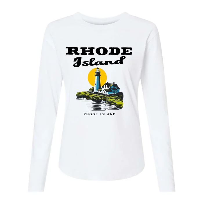 Rhode Island New England Womens Cotton Relaxed Long Sleeve T-Shirt